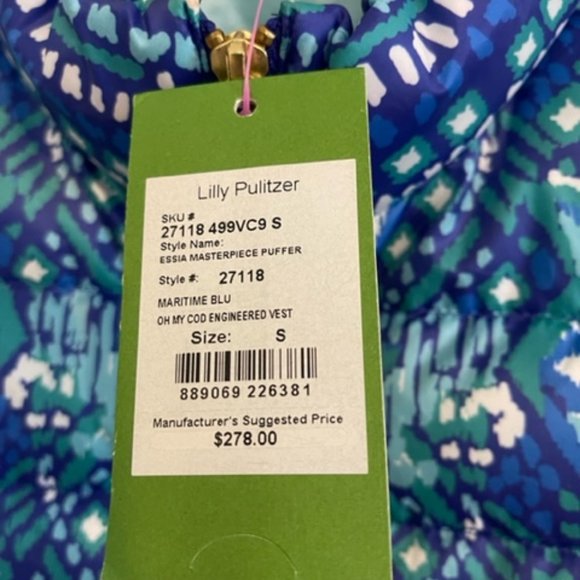 Lilly Pulitzer Essia Masterpiece Puffer Vest - S - NWT - Picture 5 of 5